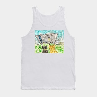 Fluffy and Bruce visit Tiitanic buildings Tank Top